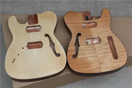 Semi-hollow Original Body Electric Guitar Body With Body Binding,Can be customized as your request