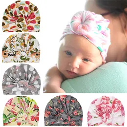 Sombreros para bebés Niñas pequeñas Flor linda Donuts Sombrero BeBe Turbante Gorro anudado Algodón Sombreros suaves Bebé recién nacido Gorro para niños pequeños Accesorios para niños 6 colores