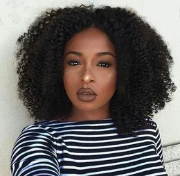 Mongolian Human Hair Lace Front Wigs for Black Women Afro Kinky Curly Wig Natural Hairline 8-24 inch