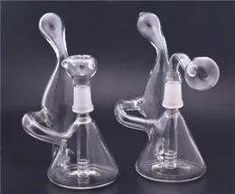 1 sztuk Mini Szkło Recykler Bong Vortex Water Rury szklane Rury DAB Oil Rig Zlewki Bong Z 14mm Szklana Palnik Oil Rura i tytoniu