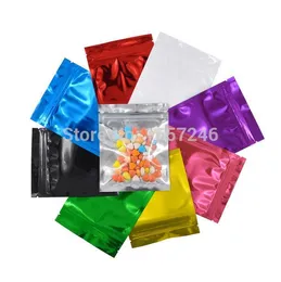 1000Pcs/Lot 10.2*12.7cm Colorful Aluminum Foil Clear Zip lock Packing Bag Self Seal Food Packaging Bag Resealable Zip Lock Bag