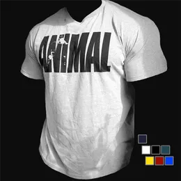 Men's T-Shirts 7 Colors Mens T Shirts Summer ANIMAL Fitness Sports Casual T-shirt Cotton High Elasticity Breathable Fashion Clothes