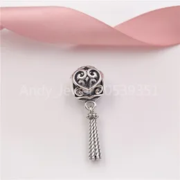 Andy Jewel Jewelry Authentic 925 Sterling Silver Beads Enchanted Heart Tassel Pendant Charm Charms Fits European Pandora Style Bracelets & Necklace 797