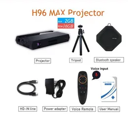 H96 Max Projector 2.4G5G WiFi Mini Dip Projector Pico BT 2G 16G 4K Amlogic S912 150 Lumens Android 6.0 PK H96-P Projector