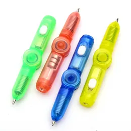 Luminous gyro flashing pen creative students decompression ballpoint pen to push small gifts to spread school children's toys