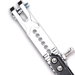 Aluminium CNC Motorrad verstellbare Unterstützung Seitenständer Rahmen Bein Kickstand modifiziert 10–60 mm schwarz Universal abgewinkelt richtig sicher S249c