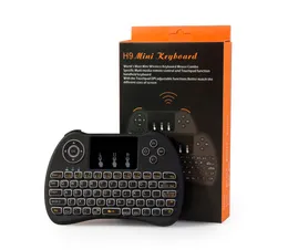 H9 Bakgrundsbelysning Tangentbord 2.4GHz Trådlöst tangentbord TouchPad Remore Control Handheld för Smart TV Box laptop