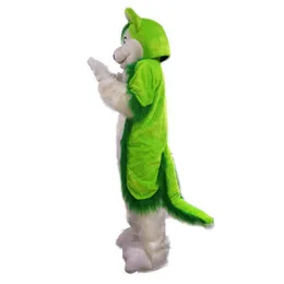 2018 Högkvalitativ Hot Green Wolf Husky Dog Mascot Costume Cartoon Real Photo