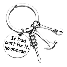 28mm Word Letter Stainless Steel Women Men Keychains Couple Lover Key Chains Key Ring Promotion Celebration Gift If Dad Can't No One Can