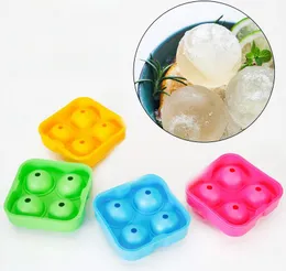 4 Otwory Whisky Ice Cube Ball Maker Mold Mold Picie Wino Taca Cegła Okrągły Bar Accesioniors Wysokiej Jakości Mieszany Kolor