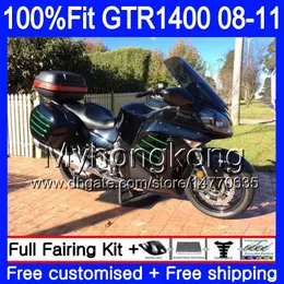 Injektionsformkropp för Kawasaki GTR1400 08 09 10 11 255HM.17 GTR-1400 Fabriks Röd Hot 08 11 GTR 1400 2008 2009 2010 2011 Fairings Kit