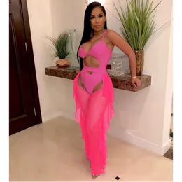 2019 Women Sexy Hollow Out Two Piece Set Sleeveless Open Crotch Jumpsuit Club Party Pure Body Suit
