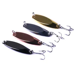 HENGJIA 4pcs/lot Arrival Metal fishing lure spinner Spoon Hard bait Artiificial Pesca Tackle 4cm 7g treble hook