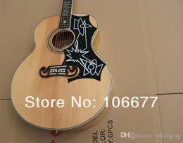Gratis frakt 43 "Solid Spruce Top Maple Side Back Signature Cutaway Acoustic Guitar Natural Färg