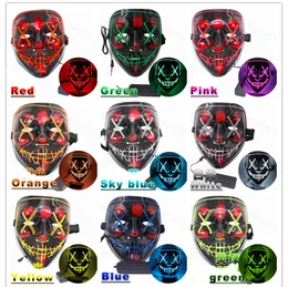 Gadgets de máscara de Halloween com luzes LEDs Basic e Voz VERSções ativadas opcionais 10 cores máscaras sofisticadas para férias de festa de cosplay quente