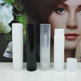 100 x 5G Lip Balm Container 5ML Mini Refillable Clear White Black Empty PP Plastic Bottles Tubes Cosmetic Lipstick Containers