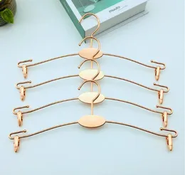 free shipping Rose Gold Metal Clothes Hanger with Clothespins Clip Bra Underwear Lingerie Panties Drying Rack Hanger Hook