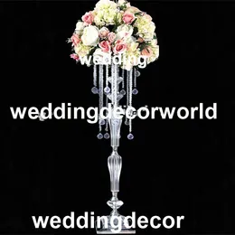 Nuevo estilo, centro de mesa de cristal para boda, soporte de flores, pasillo, camino, conduce, columna acrílica de cristal para decoración de boda, decor246