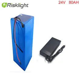 Rechargeable Deep Cycle Solor Power Bank 7S 24V 80Ah Lithium Battery with 29.4V 5A Charger
