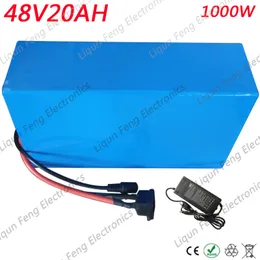 EU US no tax 48 Volt electric bike Battery 48V 20AH 1000W Lithium battery 48V20AH scooter battery with 30A BMS 54.6V 2A charger