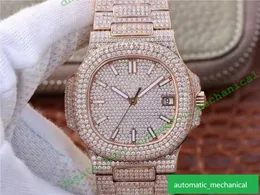 5719 Moda Luxe 324 SC Otomatik Mekanik Hareket Saatleri 40mm 18K Gül Altın Elmas İzle Su Geçirmez Tasarımcı Saatler