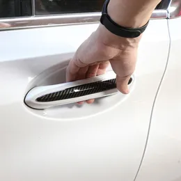 Carbon Fiber Color Car Outer Door Handle Decorative Trim Strips For BMW 3 Series G20 G28 2020 ABS Exterior Doorknob Stickers