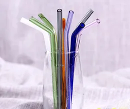 NEW Handmade Colored Glass Straw ECO-friendly Household Glass Pipet Tubularis Snore Piece Tube Bend Reusable Drinking Straw For Bar Home