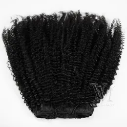 Peruwiański Remy Vigin Natural 10 do 22 cali 100g 120g 140g 160g Afro Kinky Curly 4A Real Human Hair Extension Clip In
