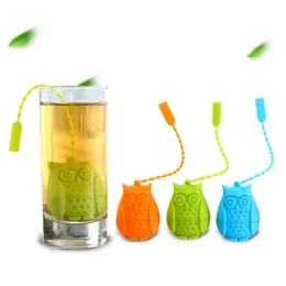 Cute Owl ситечек для чая пакетики Food Grade силиконовых перекидной Infuser фильтр Диффузор Fun мультфильм чай аксессуары