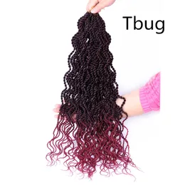 18 pollici ondulati senegalesi twist trecce per capelli all'uncinetto estremità ondulate 15 supporti/confezione estensione dei capelli sintetici capelli intrecciati ricci per donne nere LS32