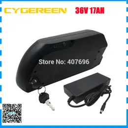 Down tube Battery 36V 17AH lithium battery with USB Port Use F1L 3400mah cell 42V 2A Charger Use for electric bike scooter