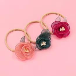 Bbay Rose Flower Thin Headbands Stretchy Traceless Kids Boutique Hair Accessories Fashion Newborn Infant Toddler Princess Headbands
