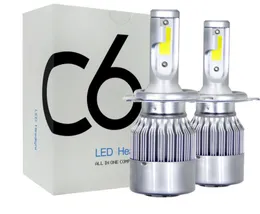 1 para najniższa cena COB C6 prawdziwe 7600LM 120W LED reflektor samochodowy H1 H3 H4 H7 9003 9004 9005 9006 zestaw Hi/Lo żarówki 6000K