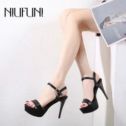 NIUFUNI Wedding Crystal Platform Rhinestone Women Sandals Elegant Buckle Stiletto High Heels Summer Footwear Shoes For Women