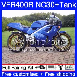 Kit For HONDA RVF400R V4 VFR400R glossy blue all 1989 1990 1991 1992 1993 269HM.37 VFR400 RVF VFR 400 R NC30 VFR 400R 89 90 91 92 93 Fairing