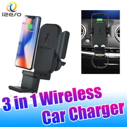Qi Wireless Car Quick Charger N32 10W Wireless Fast Chargers Bilhållare till iPhone 11 Samsung S10 Plus Iwatch med detaljhandelsförpackning Izeso