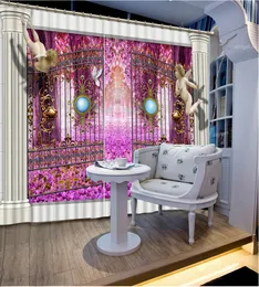 Avrupa Perde Özel 3d Fotoğraf için Yüksek kaliteli melek perde oturma odası perde kumaşlar 3D Pencere