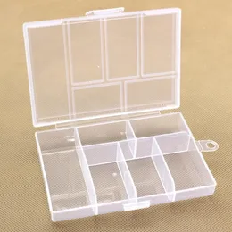 Empty 6 Compartment Plastic Clear Storage Box For Jewelry Nail Art Container Sundries Organizer Free Shipping LX2018