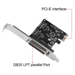 Parallel Port PCIE zu DB25 LPT Controller Erweiterungskarte 25pin Zubehör Computer Mini Converter Langlebiger Hochgeschwindigkeitsdrucker