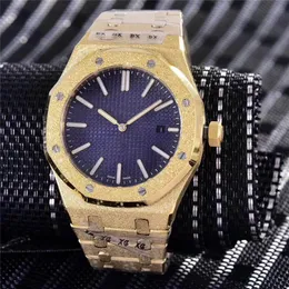 Cinghia d'acciaio da 41 mm cinghia d'acciaio automatico/quarzo movimenti da 18k rosa oro sport sport bling orologio da polso da polso