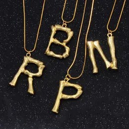 Guld Initial Halsband Hip Hop Pendant Enkel överdriven Lava Geometrisk Fashion 26 Svenska Alfabet Letter Choker Smycken Gåvor för kvinnor