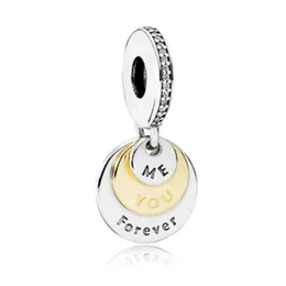 New Arrival 100% 925 Sterling Silver Charm You & Me Forever With Crystal Fit Original European Charm Bracelet Fashion Jewelry Accessories