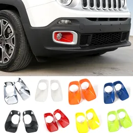 Car Exterior Front Fog Light Frame Cover Decoration For Jeep Renegade 2016 2017 2018 AUto Exterior Accessories