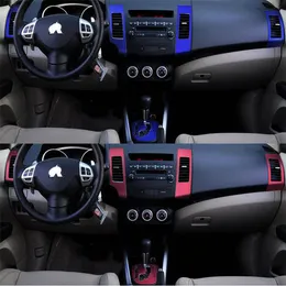 For Mitsubishi Outlander 2006-2011 Interior Central Control Panel Door Handle Carbon Fiber Stickers Decals Car styling Accessorie