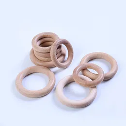 20 stycken / mycket 55 70mm naturlig trä cirkel ringar trä armband för babis barn lösa pärlor smycken tillbehör armband för barn DIY gör