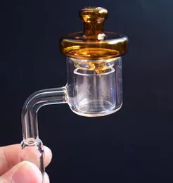 DHL 28mm OD XL XXL QUARTZ Termal Banger Nail + Färgad Glass Bubbla Carb Cap 90 grader Dubbelrör Quartz Nail för glas Bongs Rökning