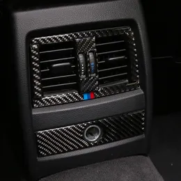 Carbon Fiber Car Center Console Air Conditioning Outlet Vent Dekorativa Cover Frame Stickers för BMW F30 F34 3GT 3-serien