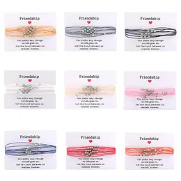 Handgemachte Geflochtene Mehrschichtige Wachs-Schnur-Armband für Frauen Männer mit veränderbarer Länge ethnische Art Bunte CCB Korn-Charme-Armband Boho Schmuck