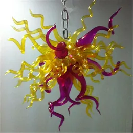 100% munblåst hängslampor ce ul borosilicate murano stil glas dale chihuly konst söt belysning vintage ljuskrona