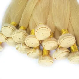 Toppkvalitetsprodukter 613 Blonde buntar Peruvian Straight Human Hair Extensions 10Inch till 28inch Remy Brazilian Hair Weave